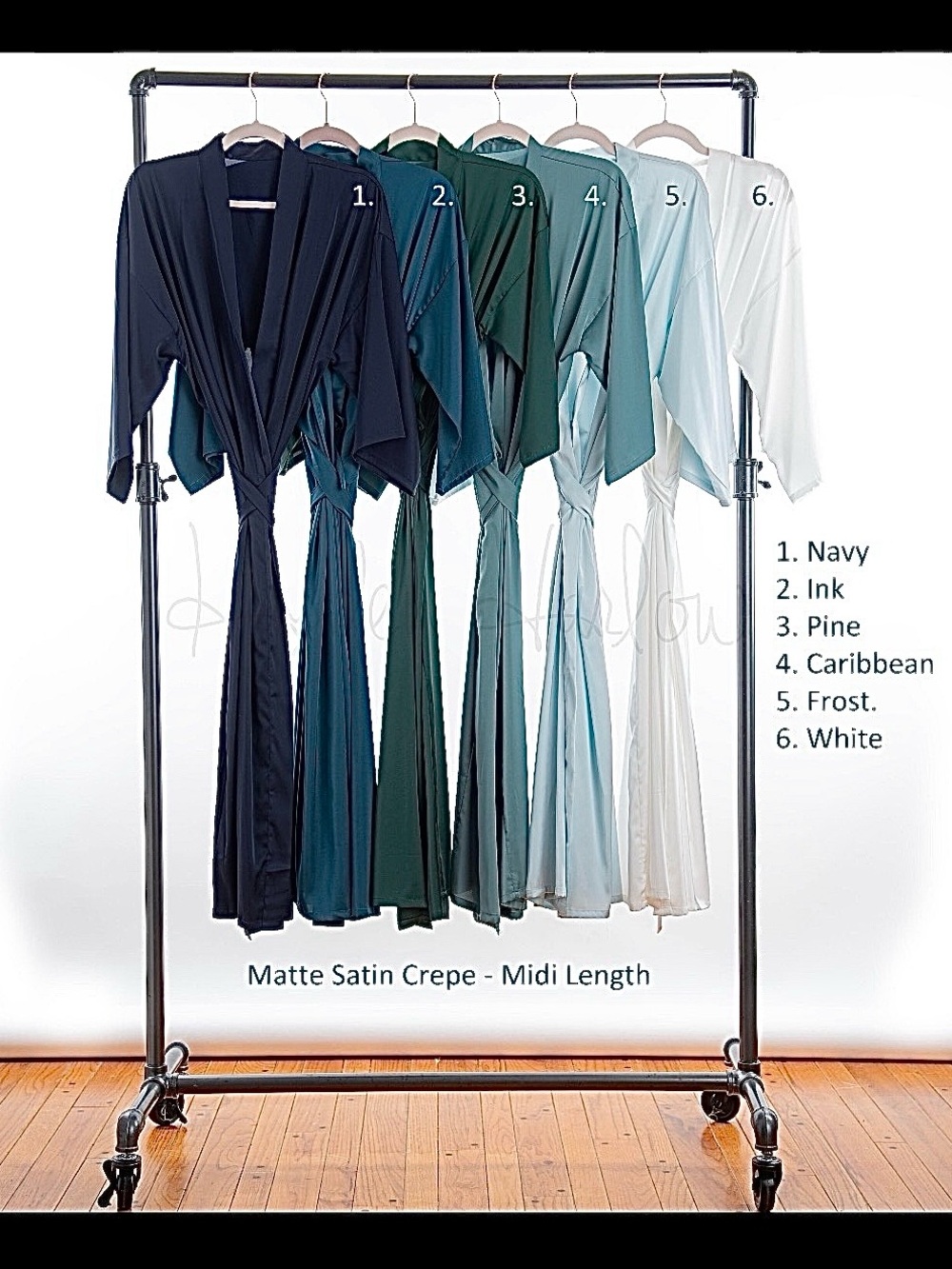 Hayden Harlow Pine Green Matte Satin Long Length Crepe Tie Robe Bundle NWT!